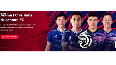 Link Live Streaming Bola Arema FC vs Rans Nusantara FC BRI Liga 1