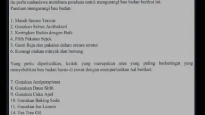 Waduh! Tak Sanggup dengan Bau Badan Mahasiswa, Dosen USK Aceh Sampai Bikin Panduan Agar Tetap Wangi