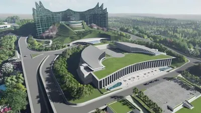 Ilustrasi maket Istana Presiden di IKN Nusantara.