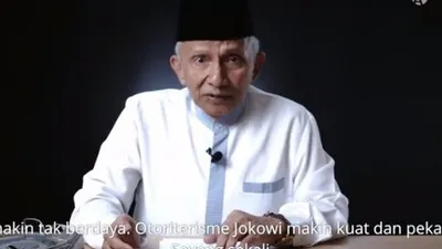 Amien Rais di kanal YouTube miliknya, Amien Rais Official. (Suara.com/Youtube Amien Rais Official)