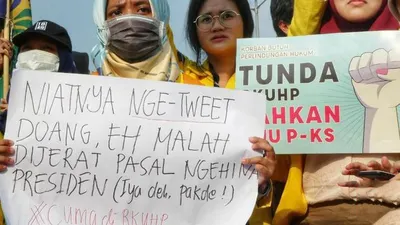 Ilustrasi demo RKUHP.