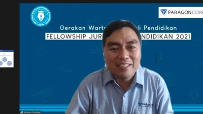 CEO PT Paragon Salman Subakat saat menjadi pembicara di Fellowship Jurnalisme Pendidikan 2021, Rabu 21 Juli 2021