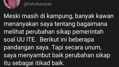 Tangkapan Layar Twitter Fahri Hamzah (Aini Tartinia/ AyoJakarta)