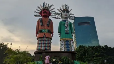 Monumen Ondel-ondel di Kemayoran, Jakarta Pusat, Selasa 22 Juni 2021/dok: Aini Tartinia