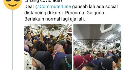 Tak Ada Pilihan Lain, Pengguna KRL Commuter Line Curhat Rela Desak-desakan/Twitter