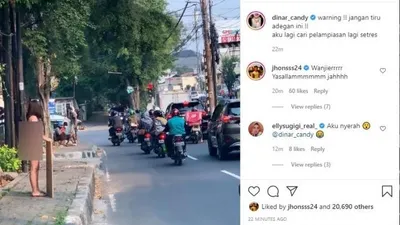 Tepati Janji, Ini Penampakan Dinar Candy Pakai Bikini di Pinggir Jalan / dok. Instagram