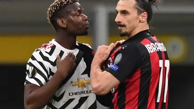 Paul Pogba jadi bintang lapangan kemenangan MU atas AC Milan dalam fase 16 besar Liga Europa. (Twitter MU)