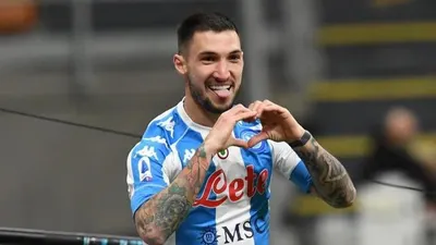 Selebrasi Politano usai mencetak gol ke gawang AC Milan dalam lanjutan Serie A Italia di Stadion San Siro, Senin (15/3/2021), dini hari WIB. (Twitter Politano)