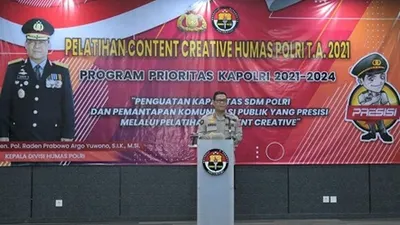 Humas Polri gelar pelatihan konten kreatif sebagai salah satu langkah menjalankan program 100 kerja Kapolri. (dok Humas Polri)