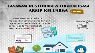 Foto: Layanan restorasi gratis untuk arsip atau dokumen warga Jakarta Selatan yang terdampak banjir/dok: Kominfotik Jaksel