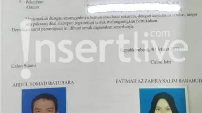 Beredar surat persetujuan nikah Ustaz Abdul Somad (UAS).(Instagram/@insertlive)