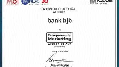 KPR Gaul bank bjb Mendapat Penghargaan dari MarcPlus Inc/istimewa
