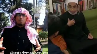 Foto kolase semasa hidup Ustaz Maaher At-Thuwailibi sebelum meninggal di penjara. (Twitter/@ustadzmaaher_real/Istimewa)