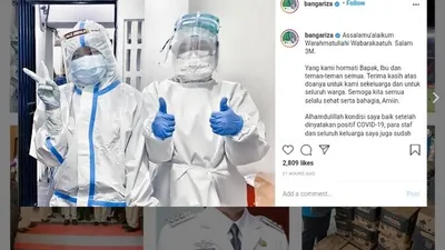 Wakil Gubernur (Wagub) DKI, Ahmad Riza Patria mengunggah foto tenaga kesehatan yang melakukan test swab pada Sabtu 28 November 2020 dan Minggu 29 November 2020 di akun Instagram @bangariza. (dok Instagram)