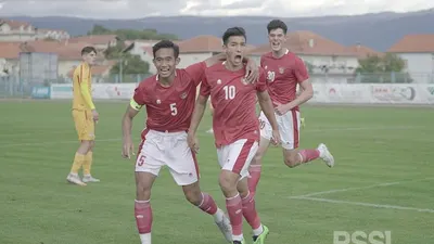 Jack Brown mencetak dua gol dalam partai uji coba kontra Makedonia Utara di Stadion NK Junak Sinj, Split, Minggu (11/10/2020). (dok PSSI)