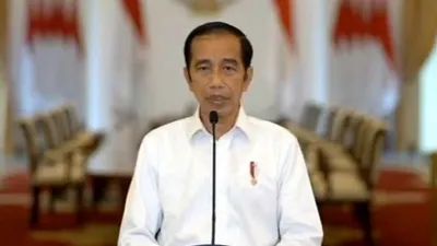 Tangkapan layar Presiden Jokowi Konpers UU Cipta Kerja di Istana Negara via YouTube. [Sekretariat Presiden/YouTube]