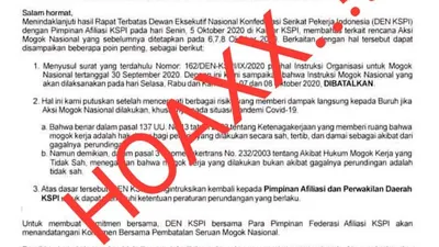 Surat dari KSPI yang diklaim palsu (dok KSPI)