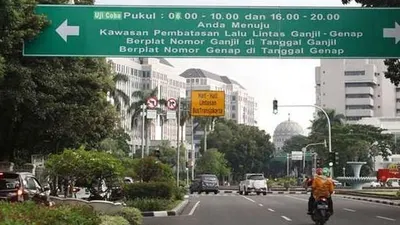 Rambu penunjuk aturan ganjil genap/Wartakotalive