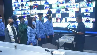 Pelantikan ASN baru di lingkungan Pemerintah Kabupaten Bekasi secara virtual (Humas Pemkab Bekasi)