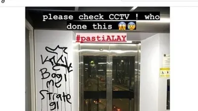 Tangkap layar terkait aksi vandalisme di JPO GBK. (Instagram).
