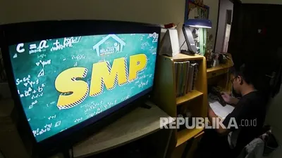 ilustrasi belajar di rumah/ Republika