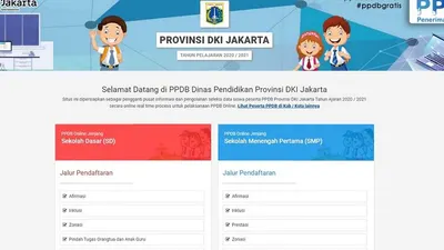 tangkap layar PPDB Online SMA DKI Jakarta (https://ppdb.jakarta.go.id/#)