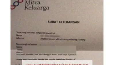 Surat sehat bebas covid. (Dok. Tangkapan layar Twitter/@dokterpodcast)