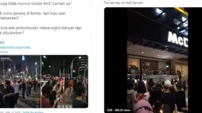 Warganet mengomentari orang-orang yang berkumpul saat penutupan McDonalds Sarinah (Twitter)