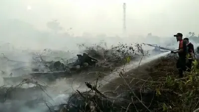 Upaya pemadaman kebakaran hutan di Pekanbaru/Kompas