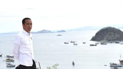 Presiden Joko Widodo menikmati keindahan Labuan Bajo dari Puncak Waringin, NTT/Biro Presiden