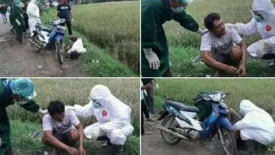 Pemuda dikira kena corona ternyata lagi ambyar (Twitter).