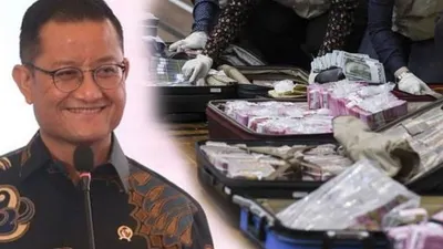 Mensos Juliari Peter Batubara dan uang sitaan KPK (Kolase foto/ANTARA)