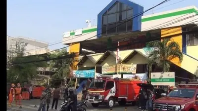 Pasar Mede Cilandak, Jakarta Selatan ditutup sementara karena pedagang terpapar Corona. (Suara.com/ istimewa).