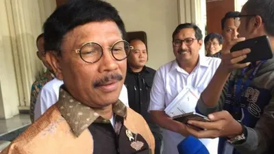 Menkominfo Johnny G Plate. [Suara.com/Ria Rizki]