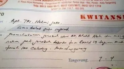 Bayar ambulans pasien ODP corona Rp 15 juta. (ist)
