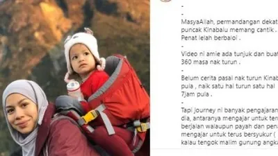 Siti Aminah dan Sofia Taklukan Puncak Kinabalu. (Instagram/@sitiaminahborhan)
