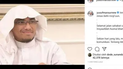 Ustaz Yusuf Mansur mengenang Ustadz Maaher At Thuwailibi. [Instagram]