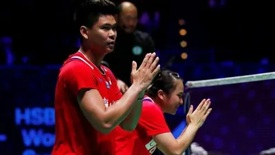Ganda campuran Indonesia, Praveen Jordan dan Melati Daeva Oktavianti, melaju ke partai final Thailand Open 2021. (ilustrasi) / Foto: Antara via Reuters/Andrew Boyers