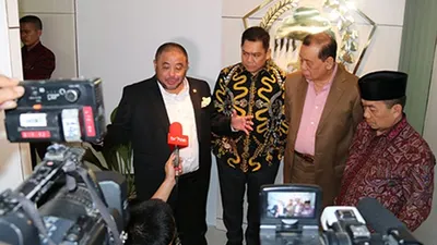 Aboe Bakar Al Habsyi usai bertemu pimpinan Fraksi Golkar di gedung parlemen, Senayan, Jakarta, Kamis (17/10/2019)/Fraksi PKS DPR