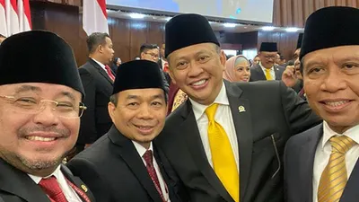 Aboe Bakar Al Habsyi foto bersama Jazuli Juwaini, Bambang Soesatyo, dan Zainuddin Amali/dok Aboe Bakar Al Habsyi