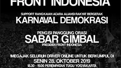Aksi #DriverOnlineMelawan Serukan Mosi Tak Percaya Terhadap Jokowi, Prabowo dan Semua Elite Politik