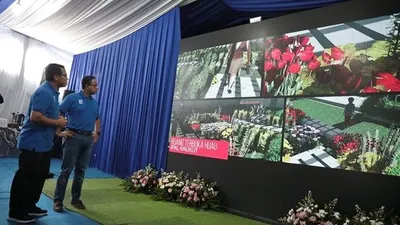 Gubernur DKI Jakarta, Anies Baswedan, saat groundbreaking Instalasi Pengolahan Air Limbah (IPAL) domestik skala perkotaan di Krukut, Karet Setiabudi, Jakarta Selatan. (Facebook Anies Baswedan)