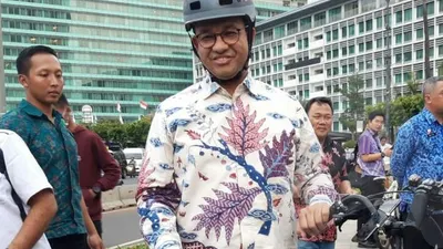 Gubernur DKI Jakarta Anies Baswedan di Bundaran Hotel Indonesia (HI). (Ayojakarta.com/Aprilia Rahapit)
