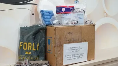 Pemkab Bekasi Terima 750 APD dari GBI Cibitung. (Ayobekasi.net/Firda)