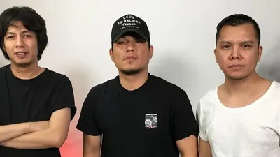 Band Armada saat berkunjung ke Gedung Graha Pena Jakarta (JPNN/Dedi Yondra)