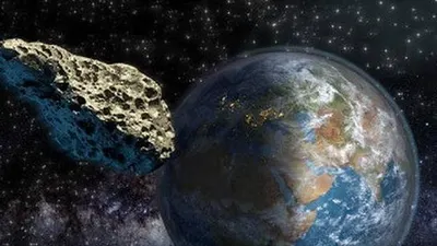 Ilustrasi asteroid mendekati Bumi