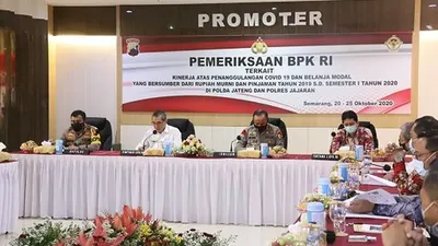 BPK RI mengaudit Polda Jateng untuk penggunaan dana penangangan Covid-19. (dok Polda Jateng)