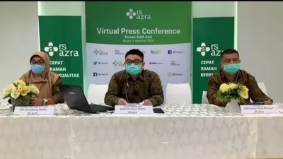 Konfrensi pers virtual RS Azra/ Husnul Khatimah