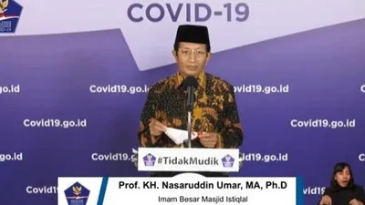 Imam Besar Masjid Istiqlal, Nasaruddin Umar. (live Youtube BNPB).