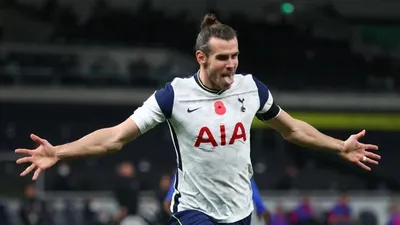 Ekspresi Gareth Bale saat berselebrasi usai mencetak gol (Twitter Tottenham)